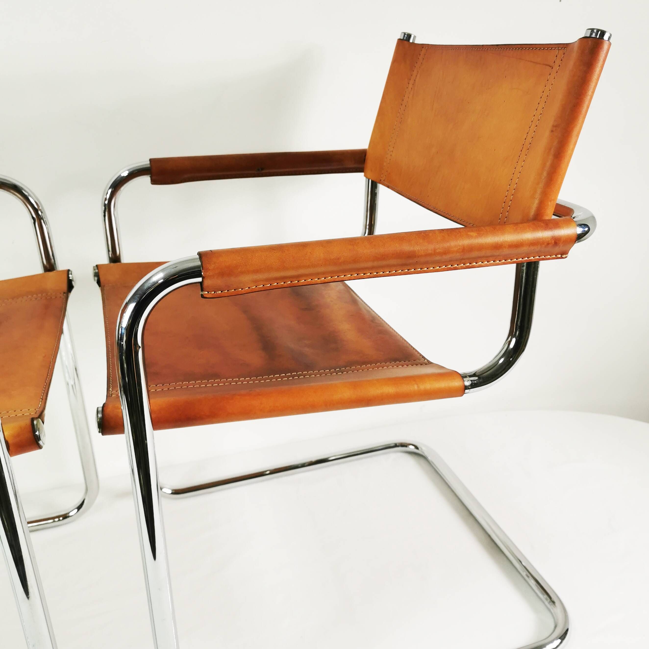 Pair of Bauhaus S34 chairs, designed by Mart Stam, Bulthaup, Germany, 1980s