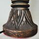 Large Carved Wood Half Shade Table Lamp