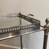 Silver brass rolling table with removable trays