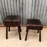 Brutalist stool pair