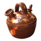 Orange glazed terracotta gargoulette