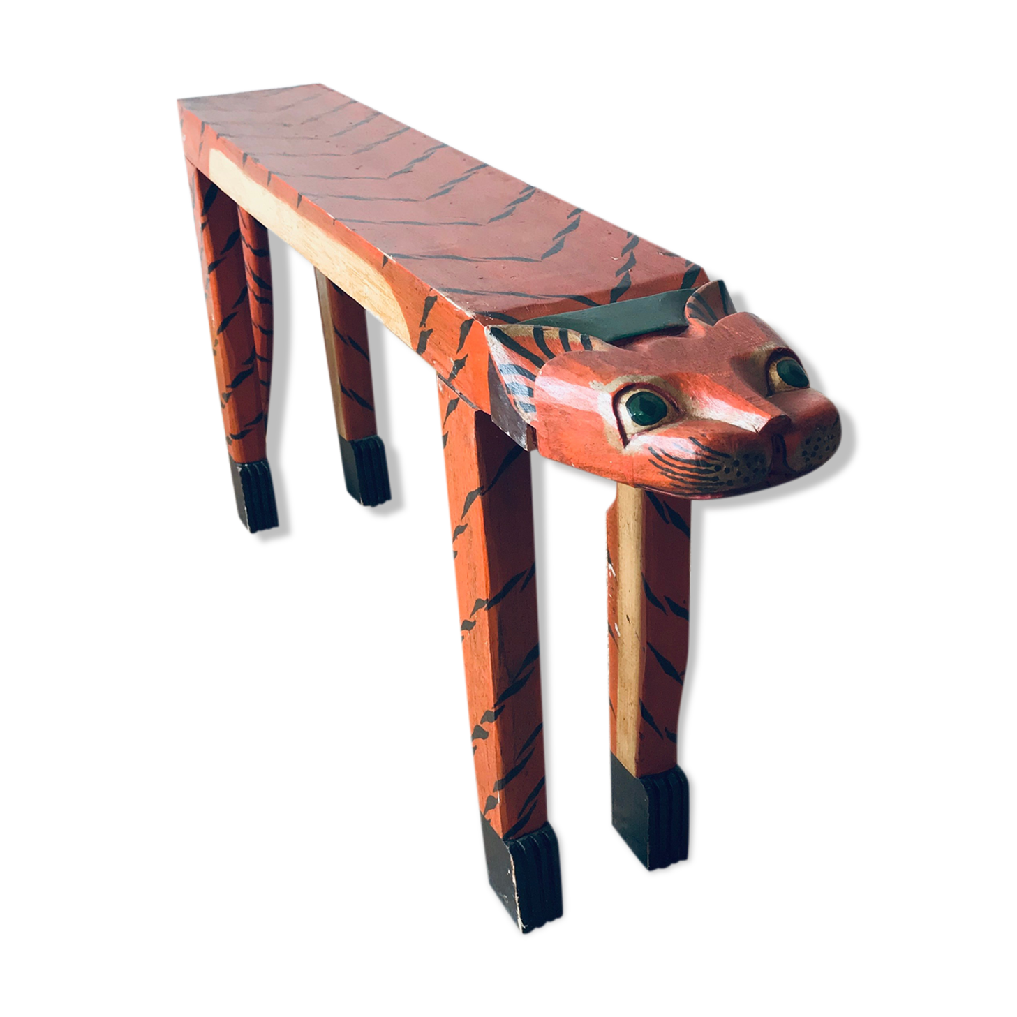 Wooden tiger bench