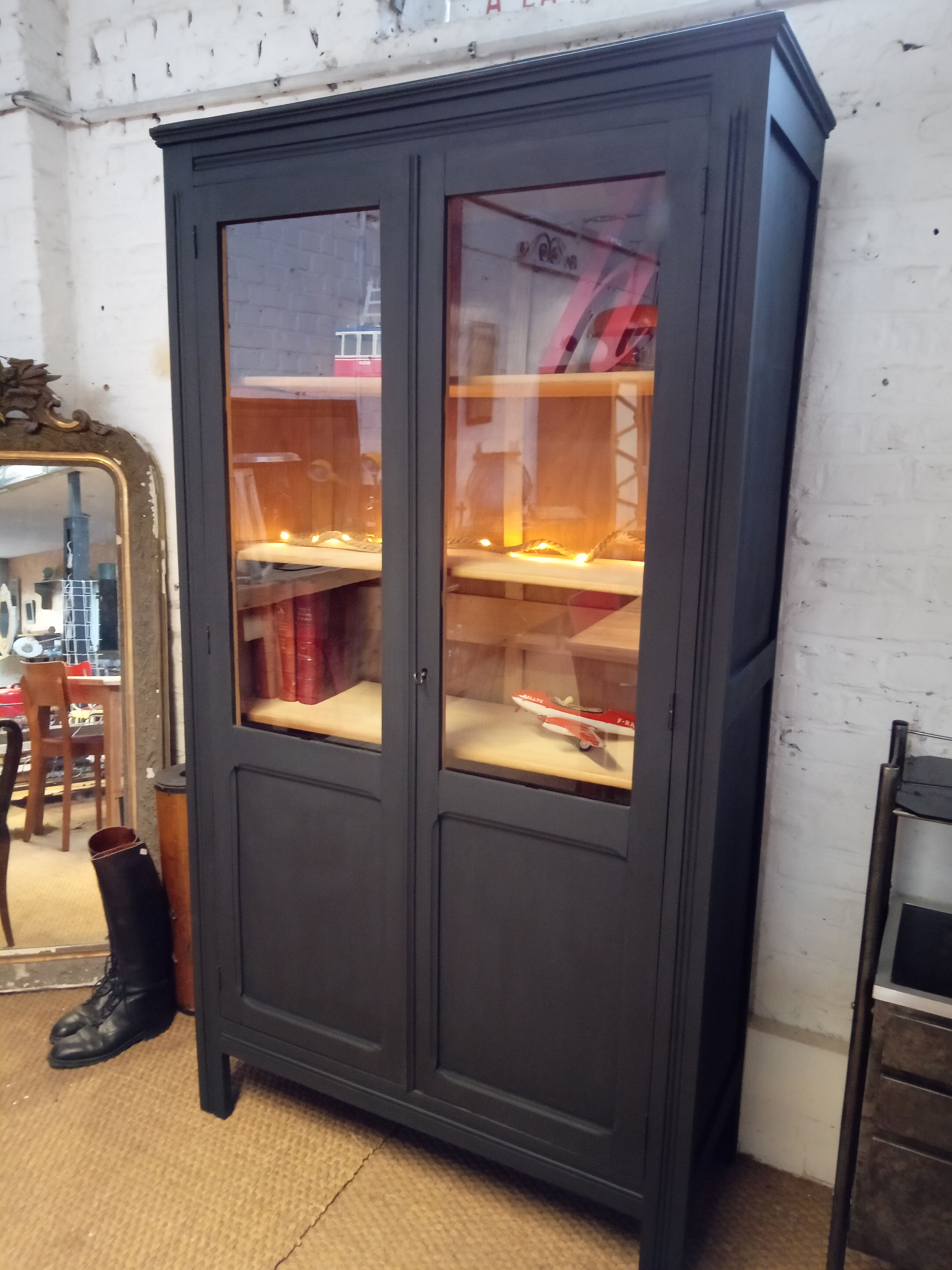 Patinated wooden library