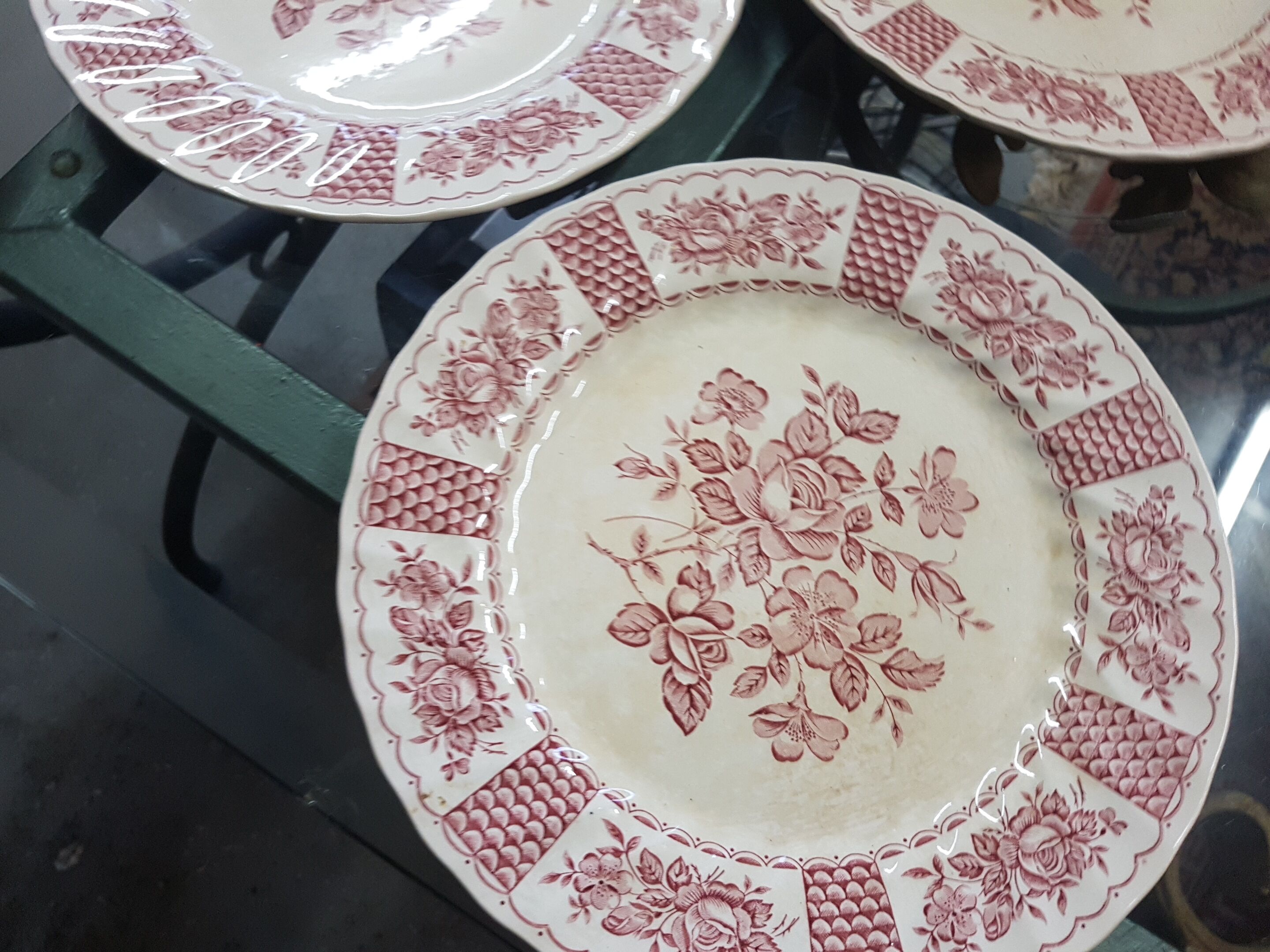 Pink English China plates