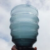Art Deco vase in frosted blue glass