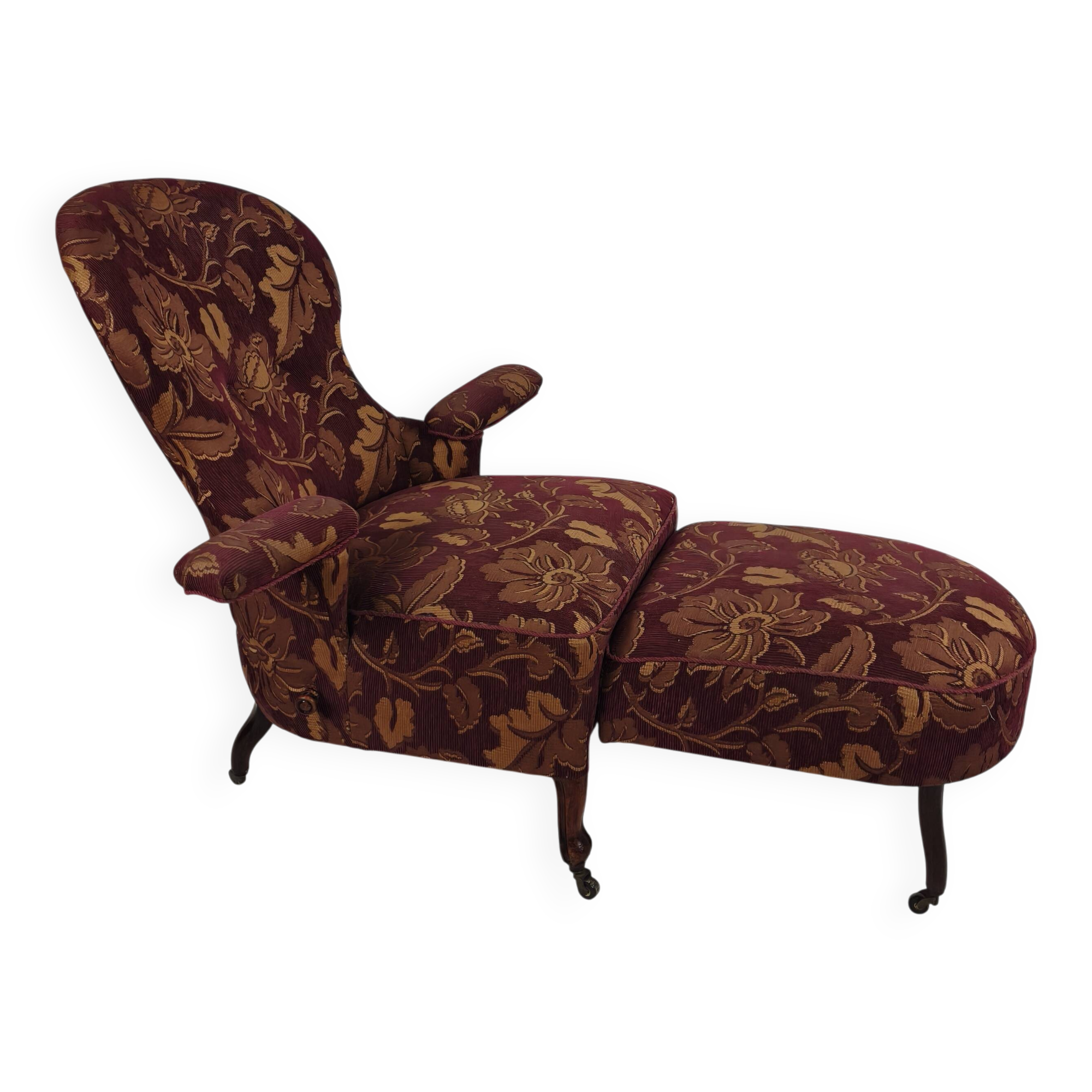 Early 20th-Century Adjustable Reclining Armchair by Drevette L.M., circa 19