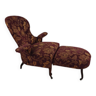 Early 20th-Century Adjustable Reclining Armchair by Drevette L.M., circa 19