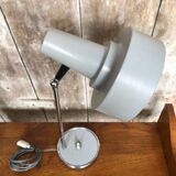 Ancienne Lampe Articulée 70’s Métal Gris & Chromé Vintage
