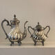 Silver-plated coffee pot and sugar bowl