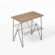 Table basse stringboard vintage teck et fils d'acier Longeur 50cm 1950 Suède