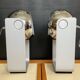 Pair of Eyeball lamps in chrome metal and aluminium
