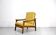 Midcentury Italian Armchair In Teak And Mustard Velvet.