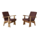 2 carved pine lounge chairs | Scandinavia | 1970s