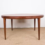 Large Danish round teak coffee table model 283 by Johannes Andersen for CFC Silkeborg 1960.