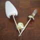 1960s double brass wall light - White glass globe