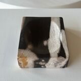 Symmetrical multicolored petrified wood soap dish