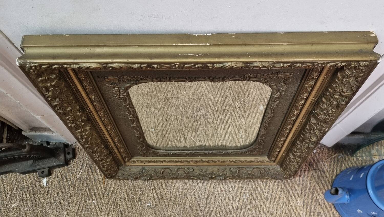 Giltwood mirror gilded wood late 19th century (66×55cm)