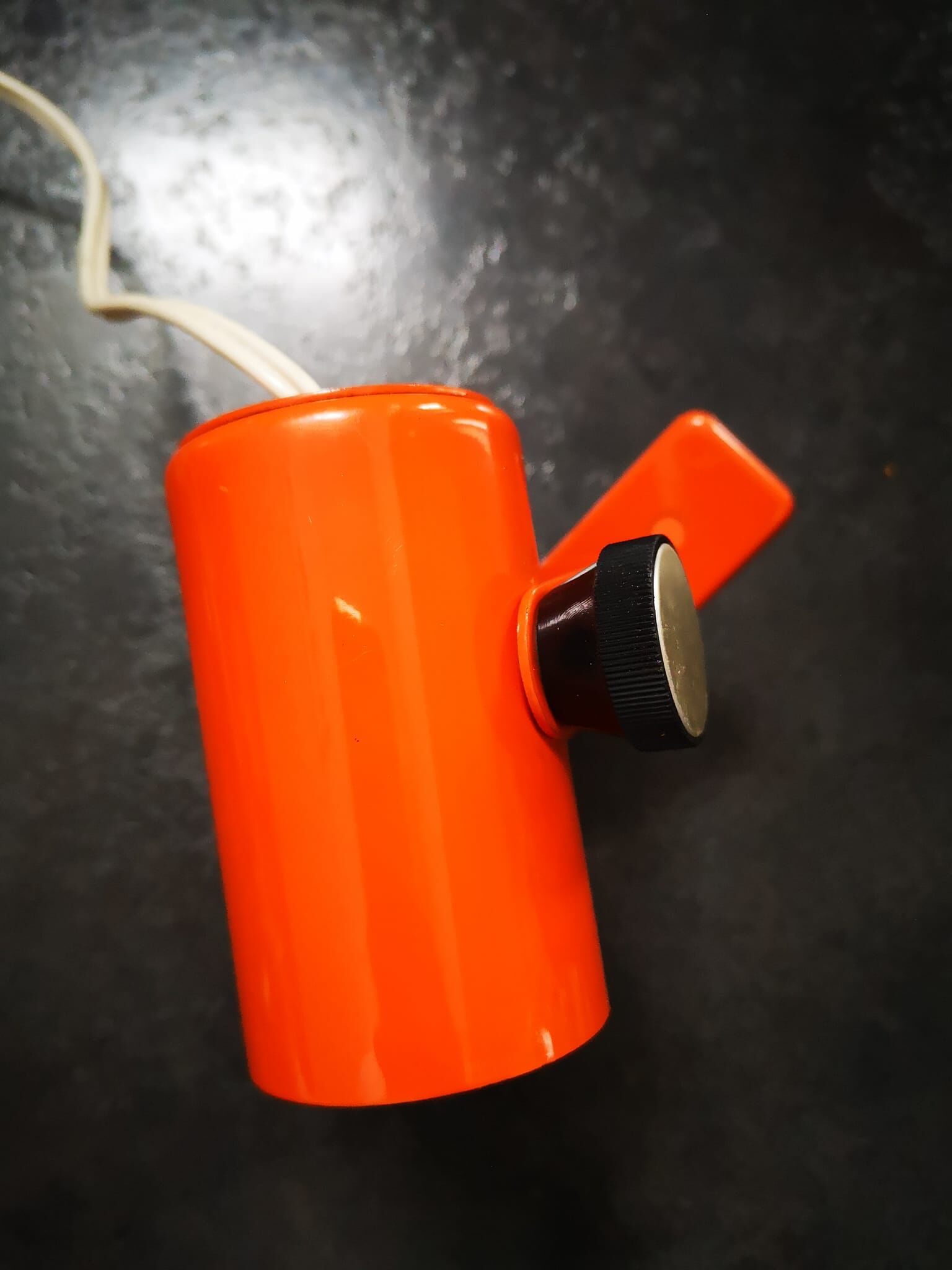 Lampe spot à pince orange 100% 1970 vintage