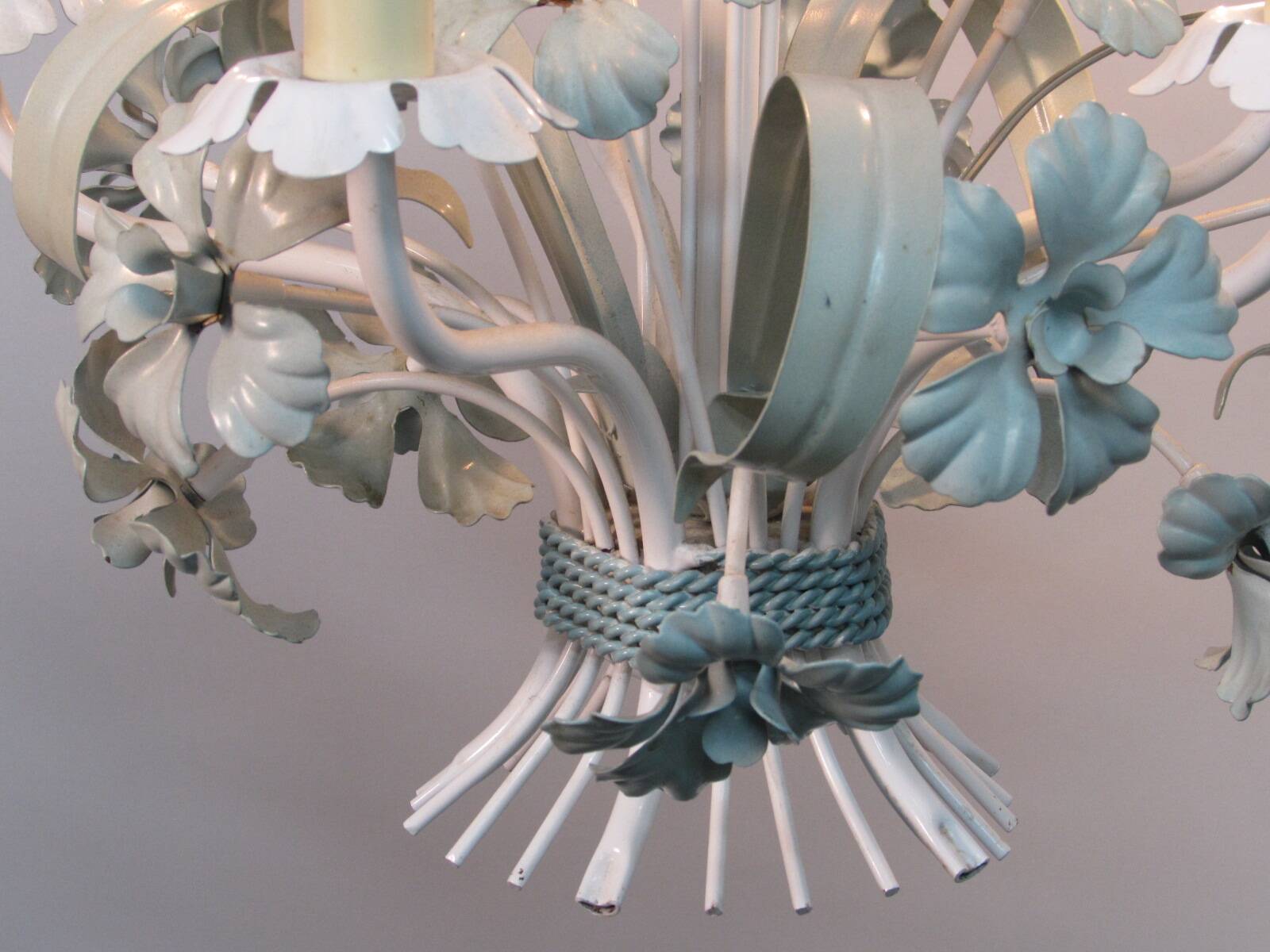 Metal chandelier. Antique. 5 arms.