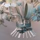 Metal chandelier. Antique. 5 arms.