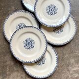 6 assiettes plates en terre de fer K&G Lunéville