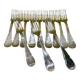 Set of 12 large silver-plated metal forks BOULENGER