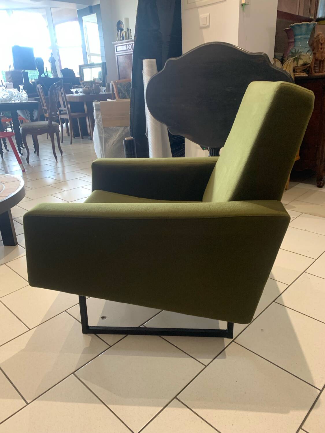 Paire Fauteuil Fero Vert Vintage circa 1960