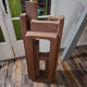 Superb postmodern brutalist sculpture in wood, metal, and material.
