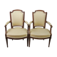 Pair of Louis XVI convertible chairs in moulded wood
