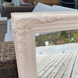 Carved sunflower matte beige mirror