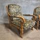 Pair of Wooden Armchairs with Curved Arms, Czechoslovakia, 1940s–1950s