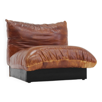 Vintage Italian leather armchair 1970s