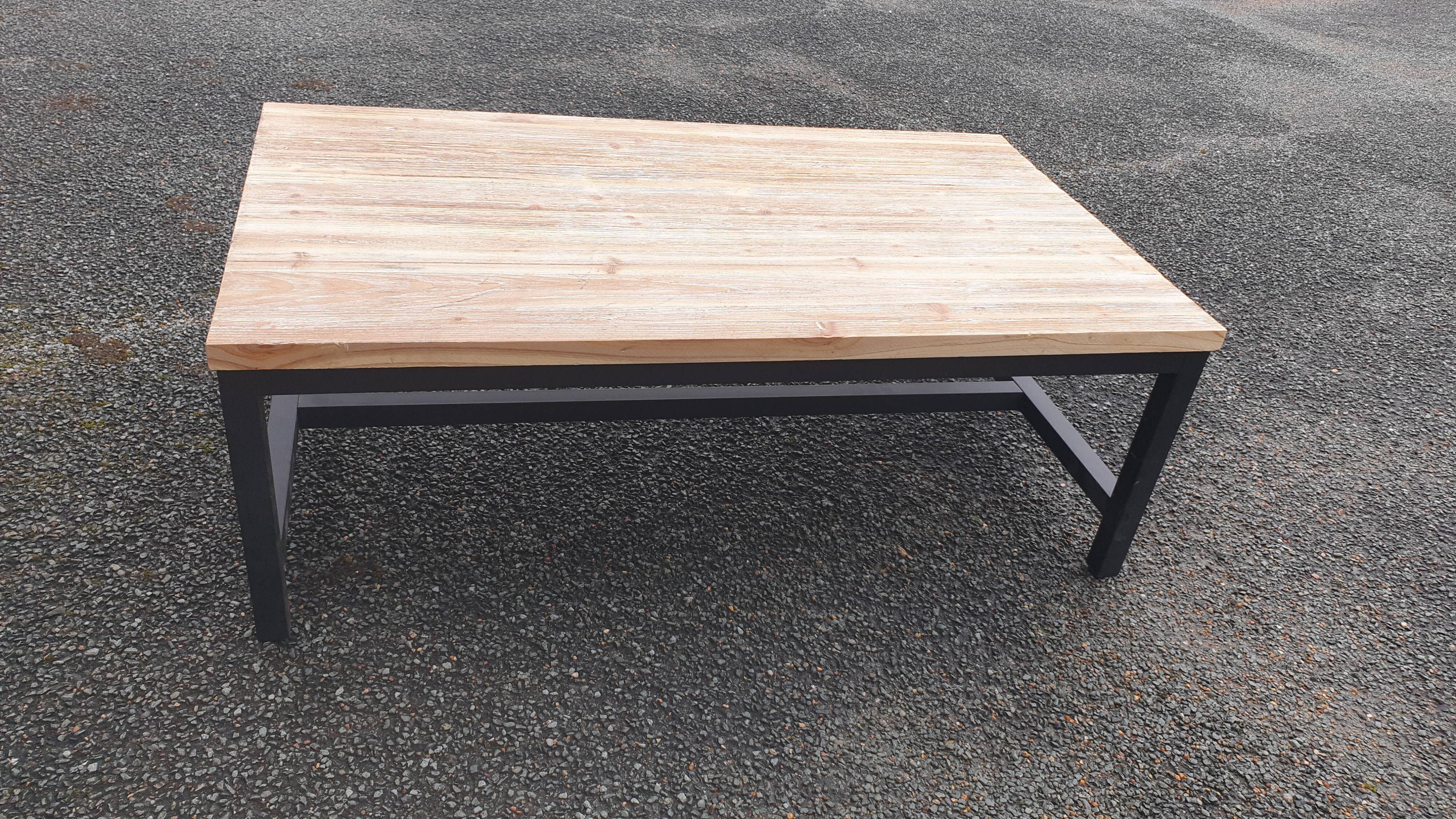 Wood and metal coffee table
