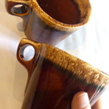 Duo of American mugs caramel tint