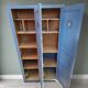 Vintage grey wooden wardrobe from 1914.