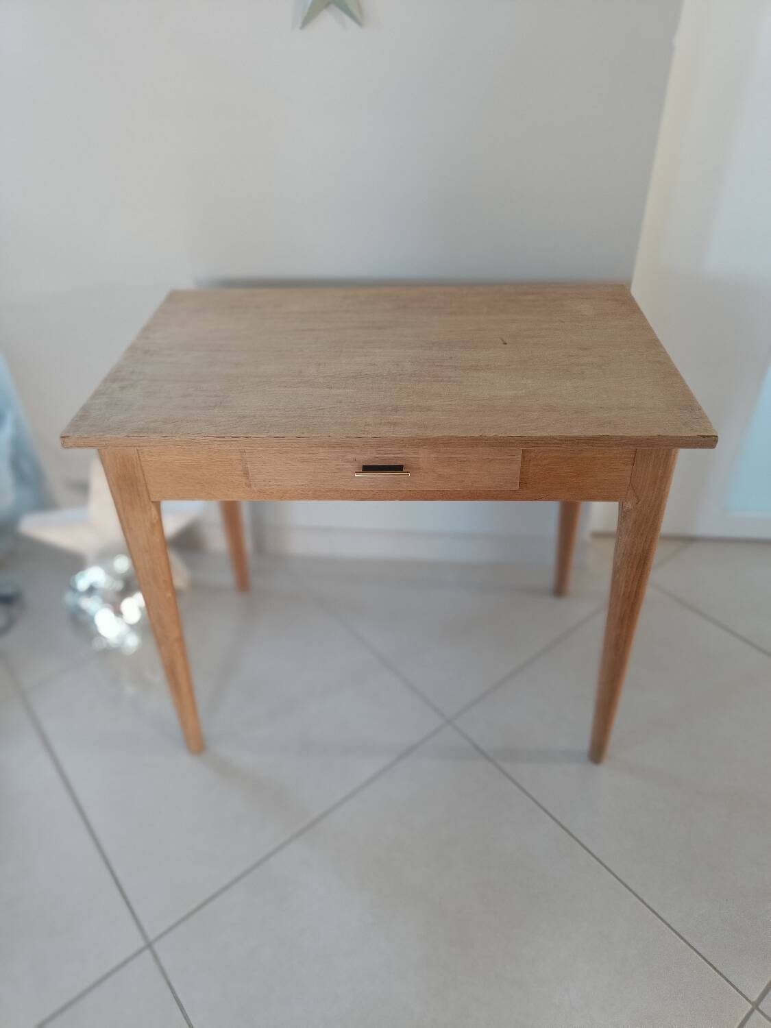 Raw wood desk, 1960s