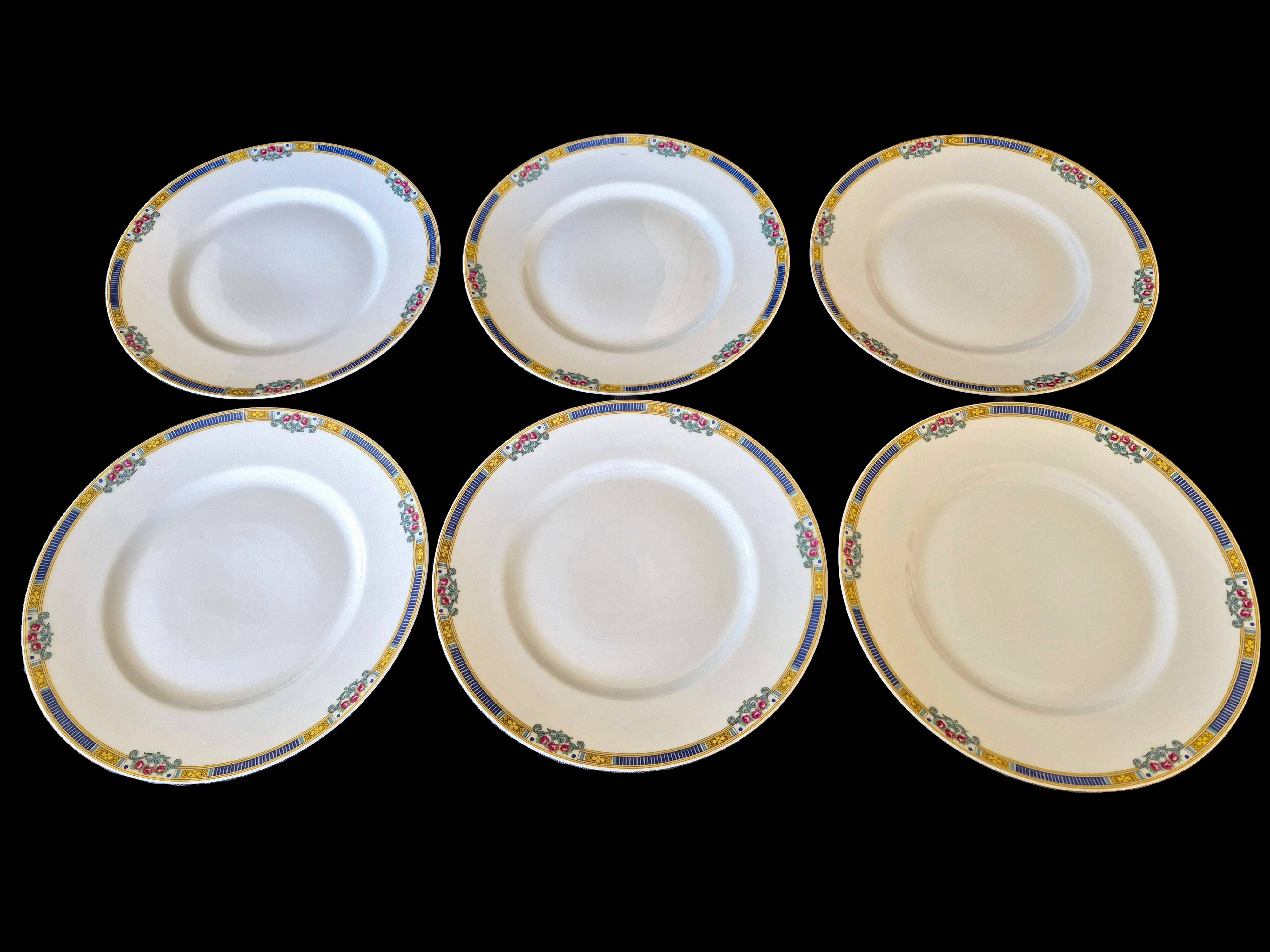 Set of 6 flat plates Bernardaud Limoges – Art Deco – A713