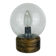 Lampe brutaliste bois massif et globe verre bullé, Temde Leuchten, 60