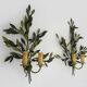Large pair of olive branch wall sconces Art et FLoritude