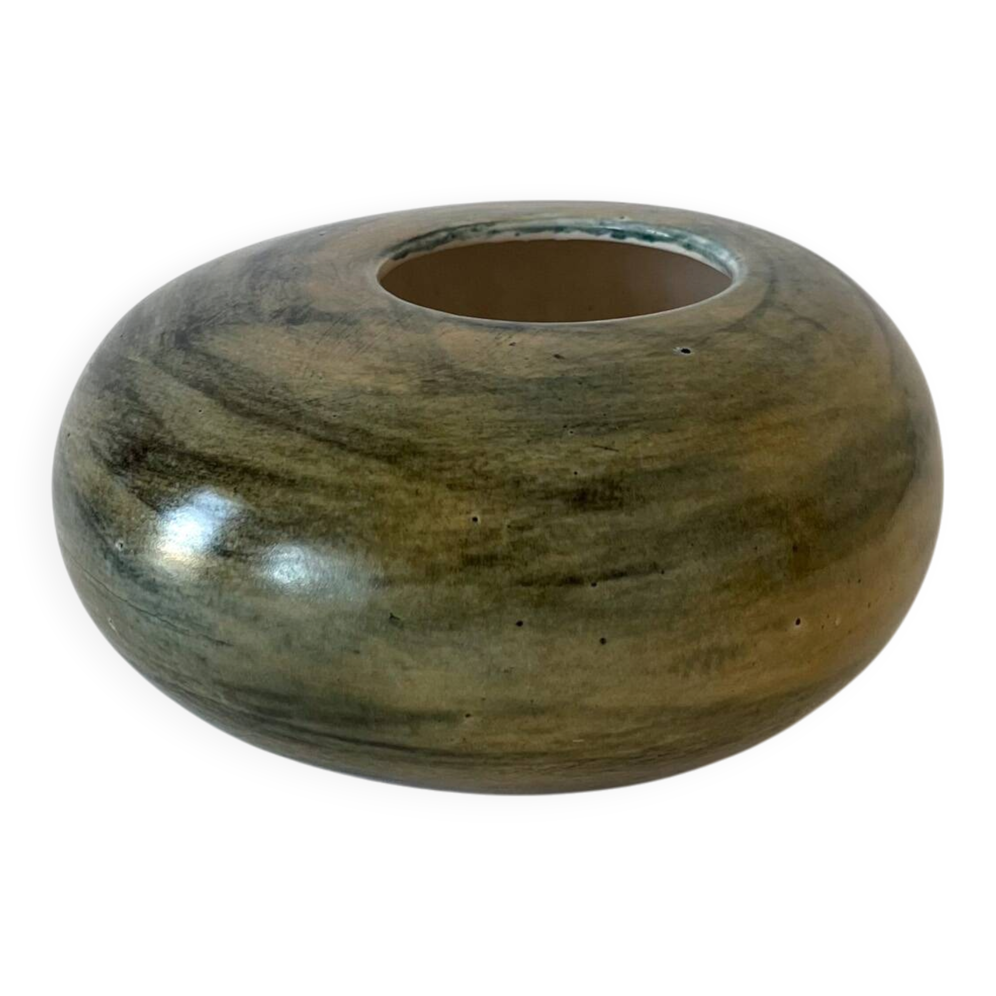 Jean Chatoney glazed ceramic round vase - 1960s Vallauris