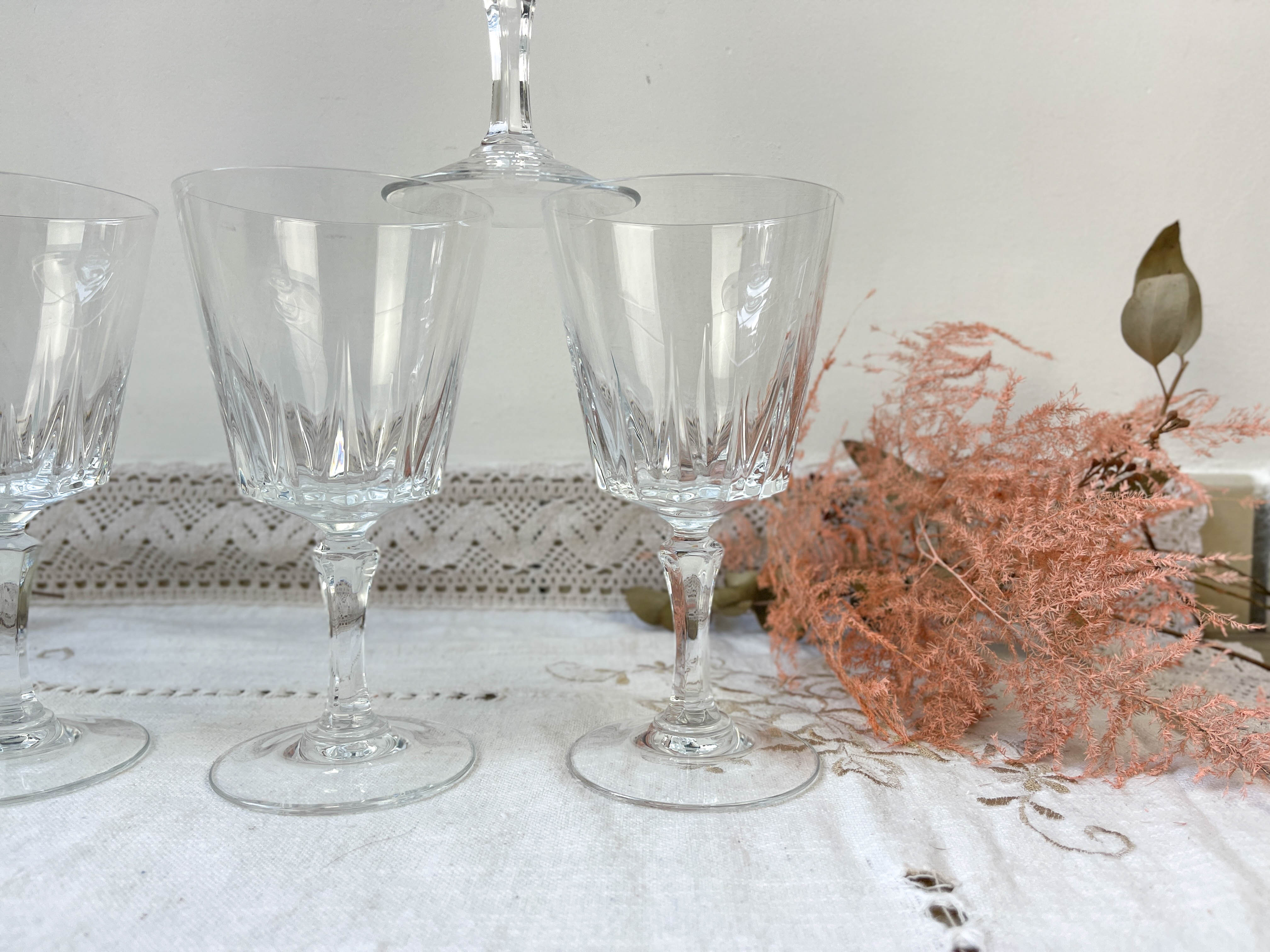 6 Cristal D'Arques water glasses model "VERSAILLES"