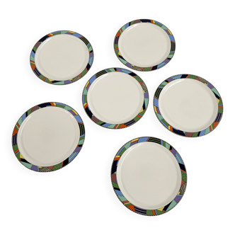 Lot de 6 assiettes Scenario Metropol de Barbara Brenner pour Rosenthal, 90