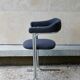 Set of 4 Space age chairs, chrome steel and buckle fabric