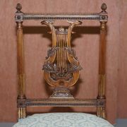 Pair of Carved Golden Wood Accent Chairs