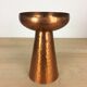 Modernist Scandinavian candle holder in hammered copper