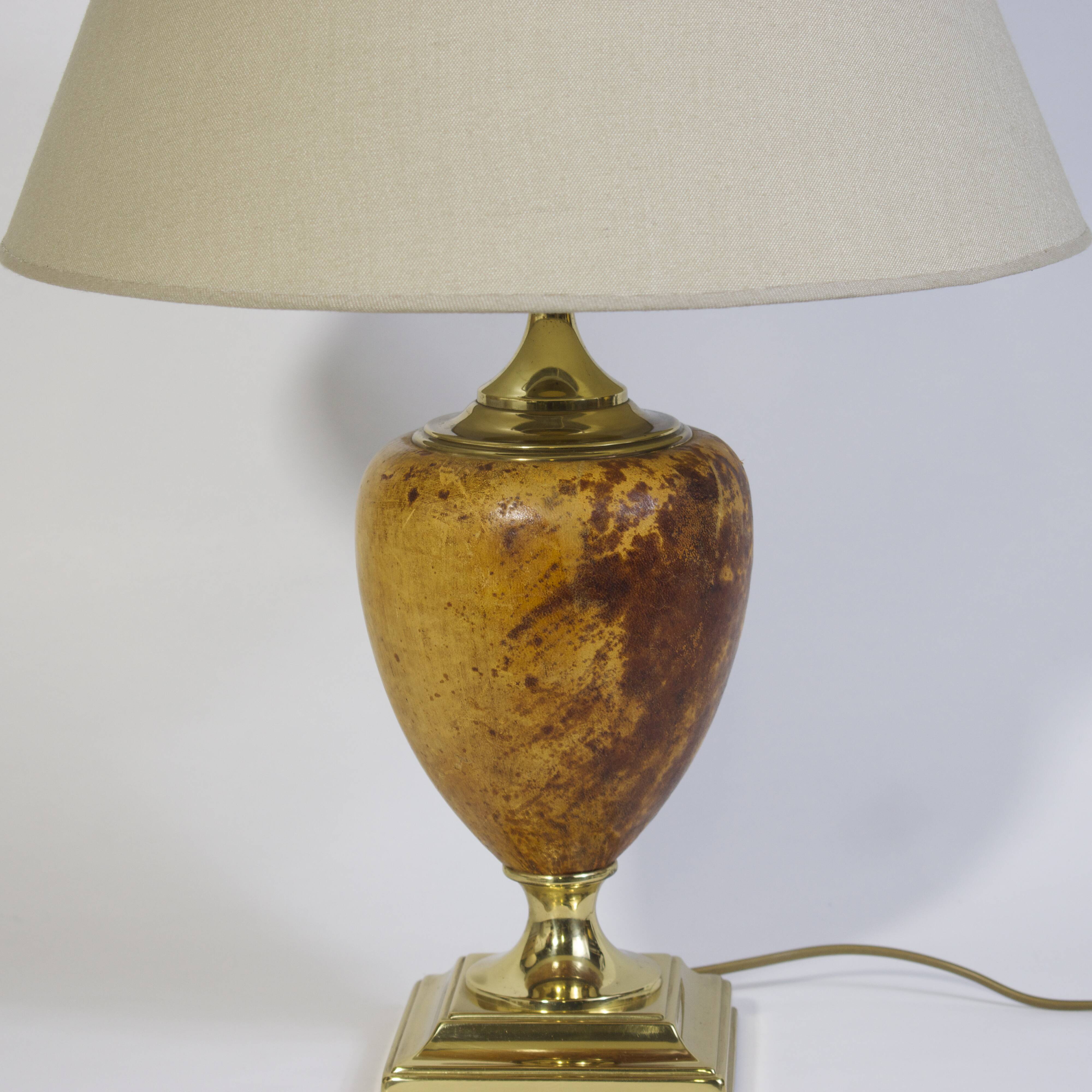 Lamp made of brass and peccari leather