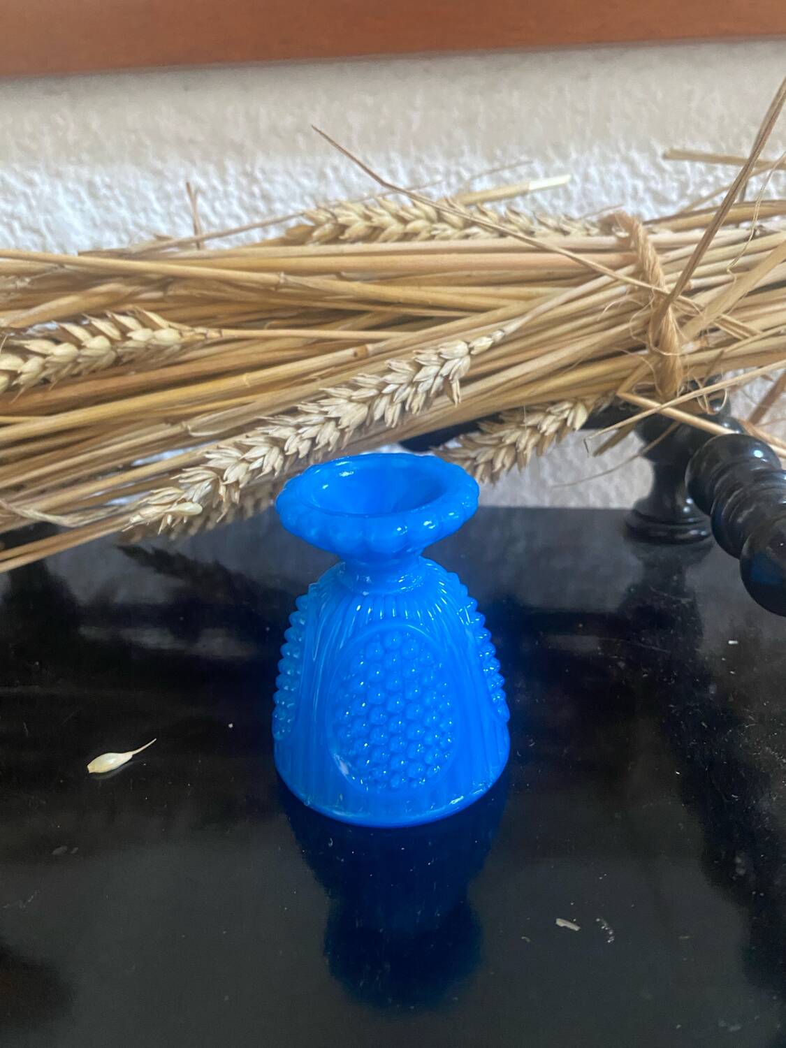 Antique blue opaline egg cup