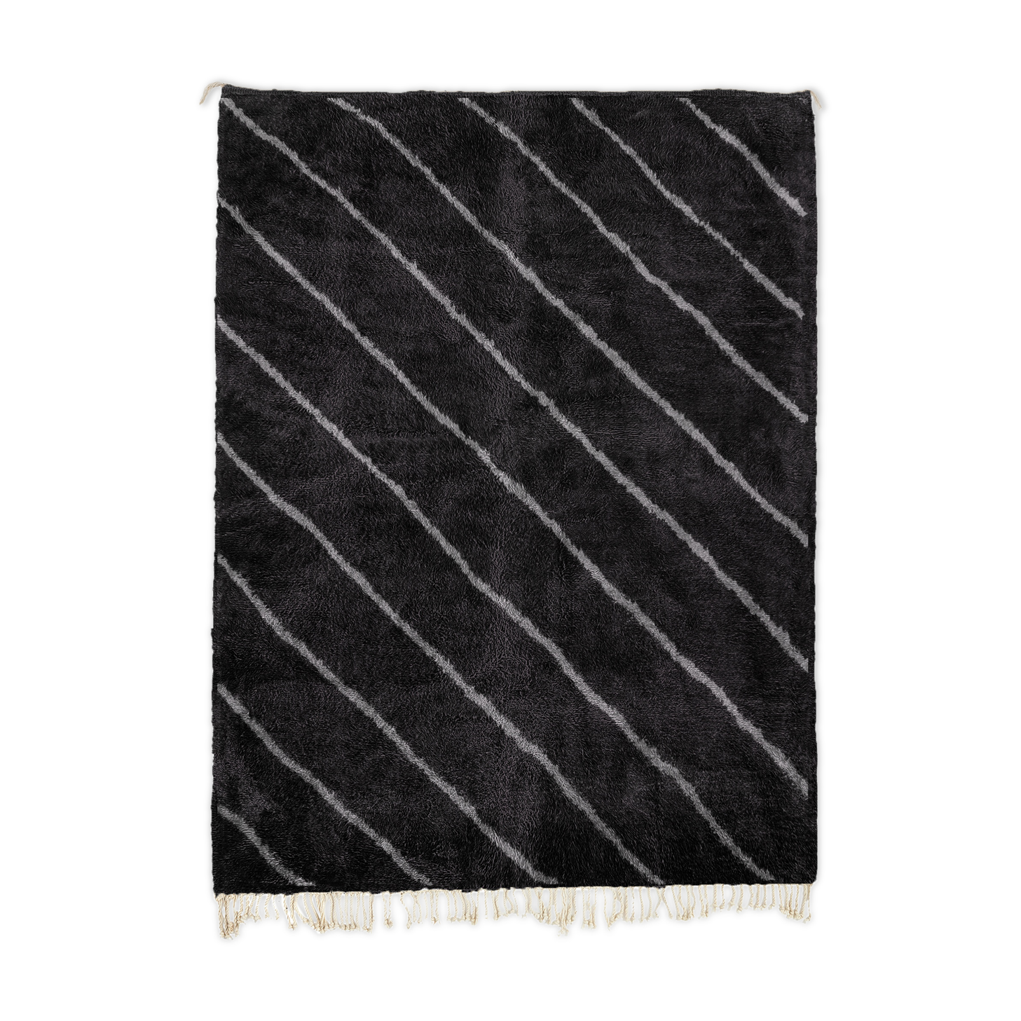 Modern Moroccan carpet black contemporary art 90x150cm