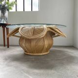 Vivai del sud “flower” rattan coffee table