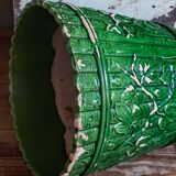 Flower pot and saucer in slip by G. De Bruyn 19th century